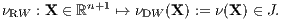 νRW : X ∈ ℝn+1 ↦→ νDW (X ) := ν(X) ∈ J.